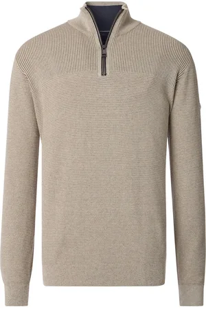 Casa Moda Katoenen half zip trui wijde fit