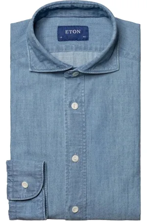 Eton Slim fit denim twill business katoenen overhemd