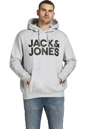 Jack&amp;jones Hoodie lichtgrijs met capuchon buidelzak