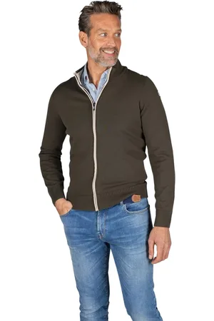 New Zealand Vest met rits effen katoen-stretch