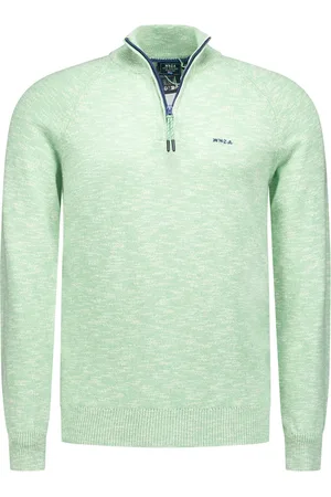 New Zealand Trui Baylon half zip trui katoen