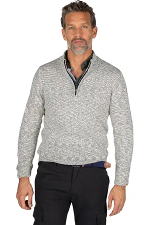 New Zealand Katoenen trui gemeleerd half zip