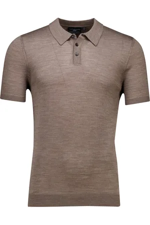 Cavallaro Napoli Polo effen gebreid merinowol slim fit