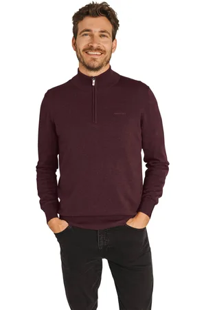 State of art Trui effen 100% katoen half zip