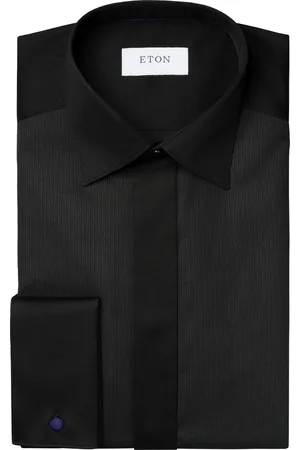 Eton Overhemd dubbele manchet effen