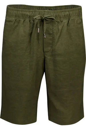 Tommy Hilfiger Groene Harlem po linen short relaxed fit