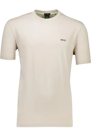 HUGO BOSS Katoenen Boss Green T-Shirt effen jersey normale fit