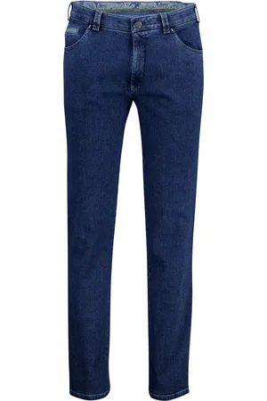 Meyer Dublin pantalon jeans blauw denim normale fit