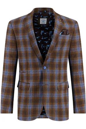 A fish named fred Wollen colbert geruit slim fit