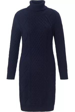 Looxent Dames Gebreide jurken - Gebreide jurk 100% katoen lange mouwen Van blauw