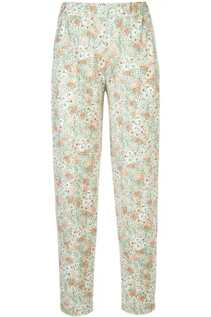 Green Cotton Dames Broeken - Enkellange bandplooibroek 100% katoen Van multicolour