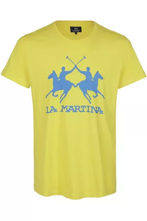 La Martina Heren T-shirts - Shirt 100% katoen ronde hals Van geel