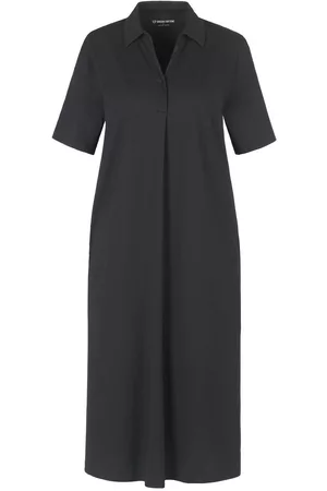 Green Cotton Dames Jersey jurken - Jersey jurk 100% katoen Van zwart