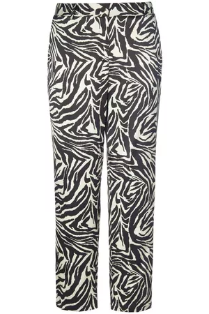 Emilia Lay Dames Broeken - Enkellange broek zebradessin Van zwart