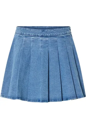 Pieces® Pcsilje Mw Plissé Mini Denim Rok