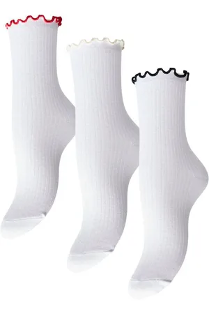 Pieces® Pcafia Contrast Ruches 3 Pack Sokken