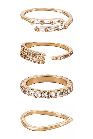 Ettika Dames Ringen - Crystal Embellished Ring Set in