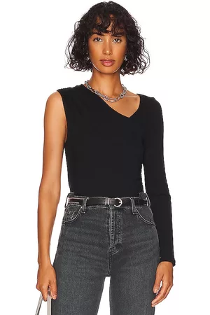 LnA Sia Ruched One Shoulder Rib Top in