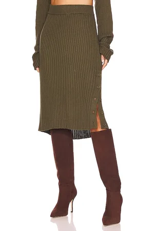 Bobi Rib Midi Skirt in