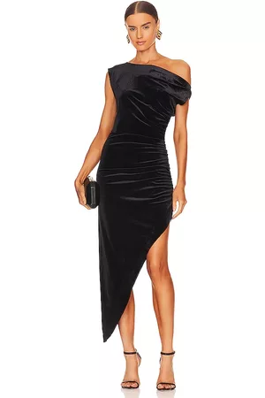 Norma Kamali Drop Shoulder Side Drape Gown in