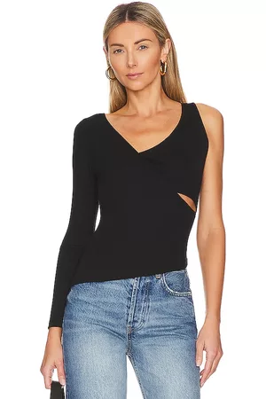 LnA Alira Ribbed One Shoulder Top in