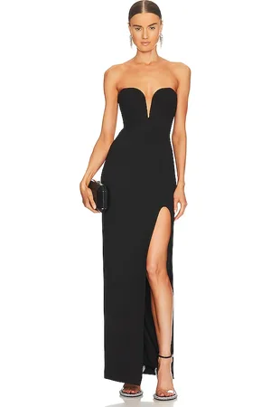 Nicholas Tena Deep V Sweetheart Strapless Gown in