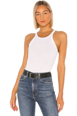 LNA Dames Tops - Ribbed Skinny Racer Tank in