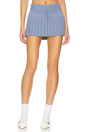 DANIELLE GUIZIO Cielo Pleated Mini Skirt in