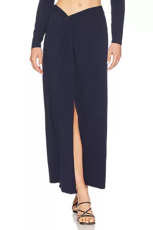 Bobi Dames Maxi rokken - Knot Slit Maxi Skirt in