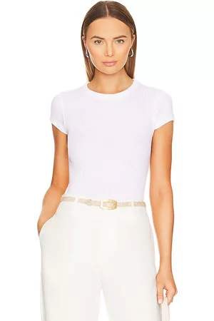 ENZA COSTA Pointelle Cap Sleeve Crew in