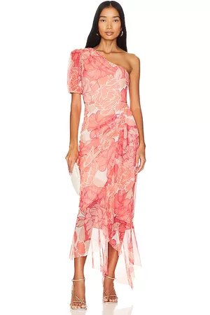 BCBG Max Azria One Shoulder Midi Dress in