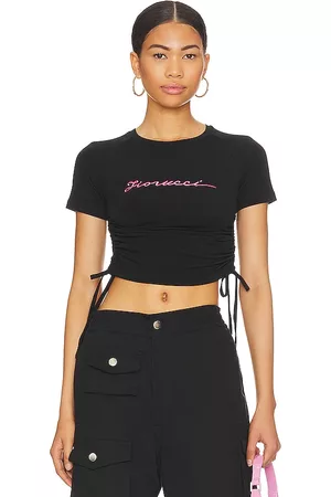 Fiorucci Dames T-shirts - Ruched Squiggle Logo T-shirt in