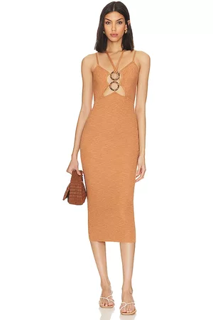 House of Harlow Dames Midi jurken - X REVOLVE Karena O Ring Halter Tie Midi Dress in