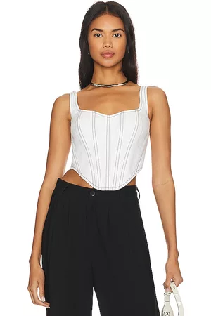Bardot Linen Corset Bustier in