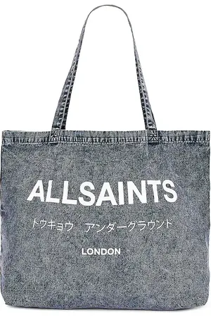AllSaints Undergound Acid Tote in Deep Sea Navy/chlk