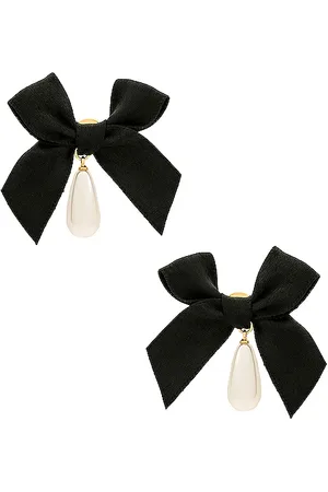 petit moments Bow Drop Pearl Earrings in