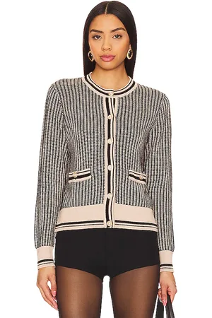 AUTUMN CASHMERE Textured Two Tone Cardigan in