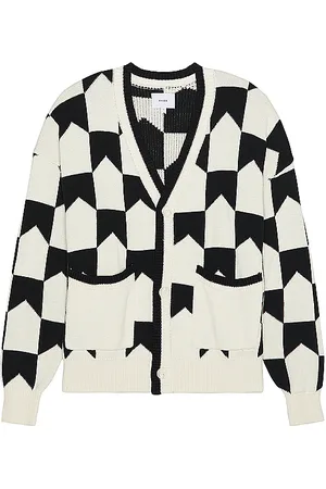 Rhude Chevron Checkered Knit Cardigan in