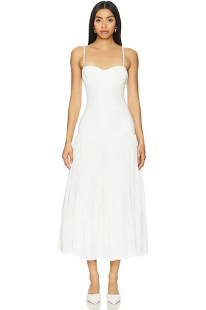 Nicholas Salem Drop Waist Broomstick Midi Dress in