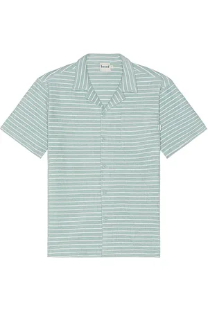 Bound Stripe Terry Towel Cotton Shirt in