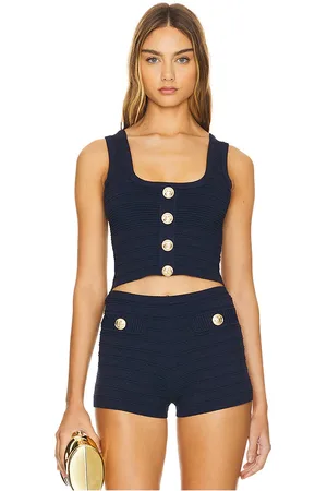Retrofete Nella Top in Navy in
