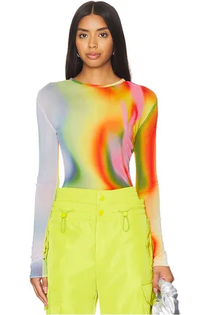 MONSE Rainbow Heatwave Mesh Top in