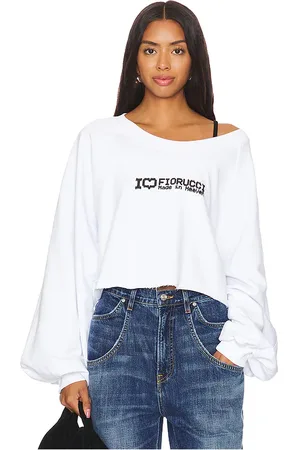 Fiorucci I Love Print Cropped Sweatshirt in
