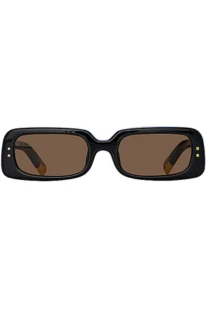 Jacquemus Jac47 Sunglasses in Black Yellow Gold & Brown