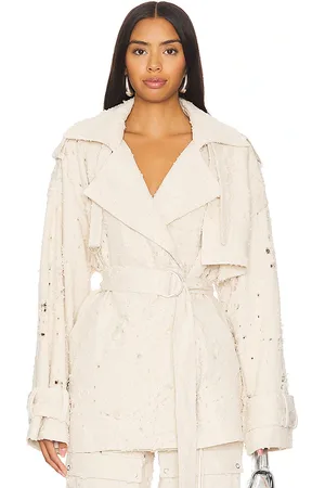 LAPOINTE Denim Trench Short Jacket in