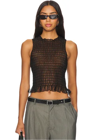 APRÈS Ruched Silk Tank in