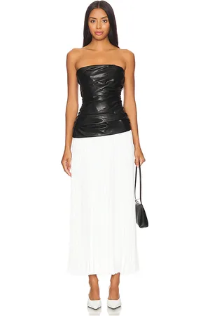 Simkhai Arie Faux Leather Bustier Midi Dress in