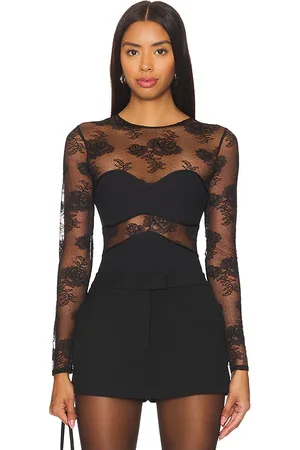 FLEUR DU MAL Bouquet Lace And Jersey Bodysuit in