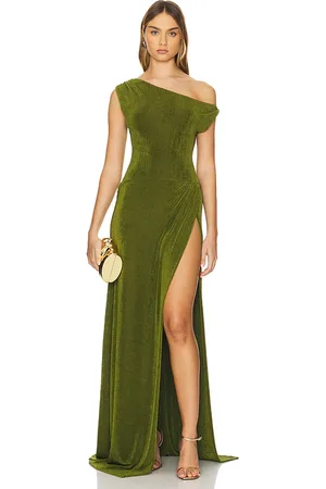 Khanums Slinky Off The Shoulder Maxi Dress in