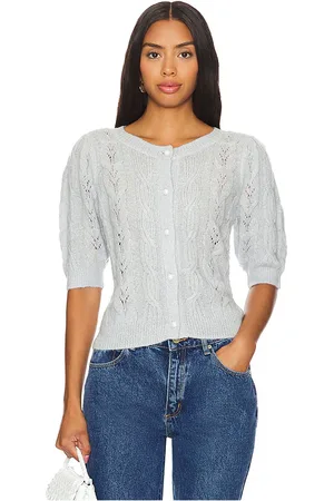 525 America Lacey Puff Sleeve Crew Cardi in